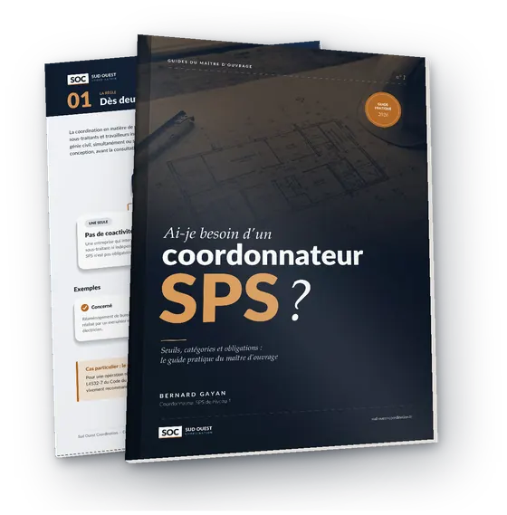 Couverture et page intérieure du guide « Ai-je besoin d’un coordonnateur SPS ? »