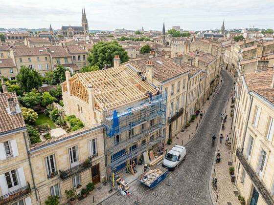 Rénovation d’une échoppe bordelaise vue du ciel