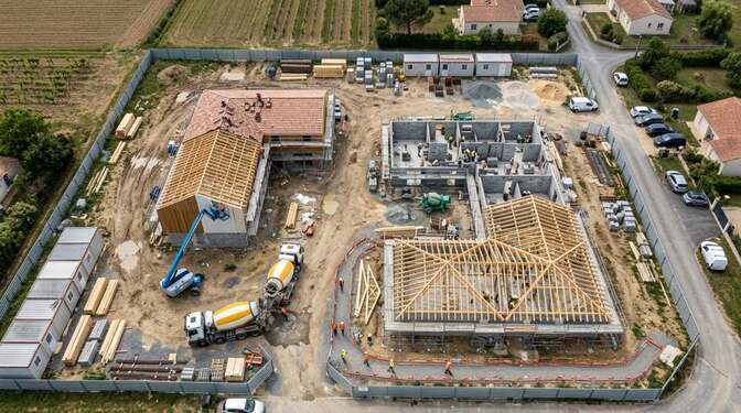 Chantier réunissant plusieurs entreprises sur un même site
